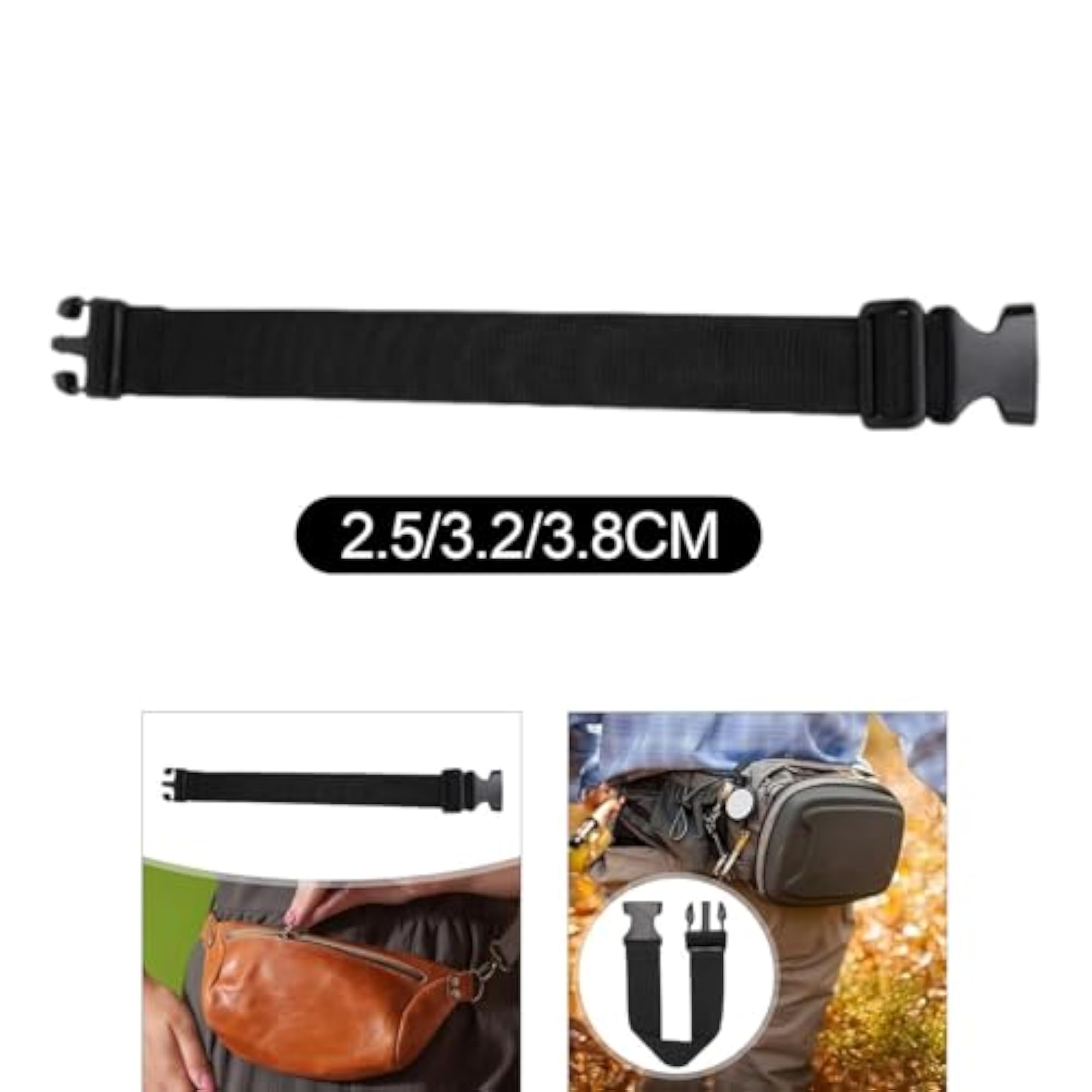 Fanny Pack Extender Strap with Buckle Hooks